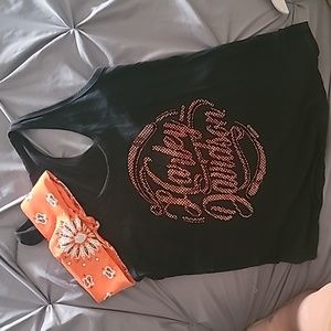 Harley Davidson tank top and headband